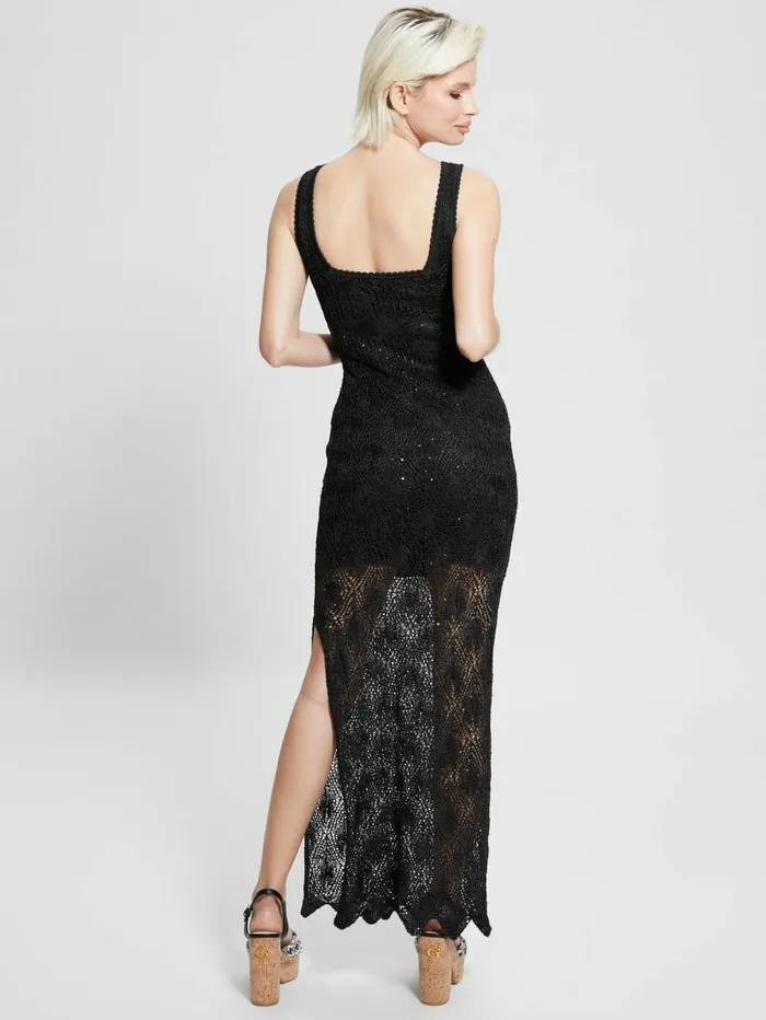 Dresses and Jumpsuits Women GUESS Liza Crochet Maxi Dress Jet Black Multi Dresses and Jumpsuits Women GUESS Liza Crochet Maxi Dress Jet Black Multi