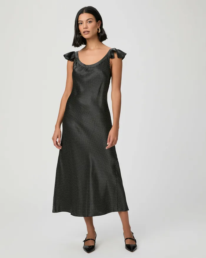 Dresses PAIGE Women Agoura Dress 8211 BlackTravertine Silk