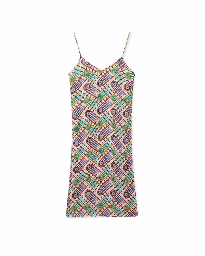 Dresses Women Casablanca Paris Tennis Monogram Silk Slip Dress