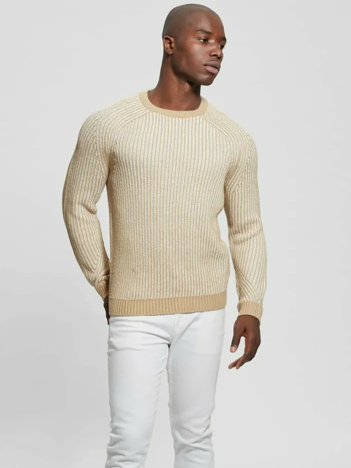 Eco Allan WoolBlend Sweater Neutral Sand Multi Men Hoodies and Sweaters GUESS Eco Allan WoolBlend Sweater Neutral Sand Multi Men Hoodies and Sweaters GUESS