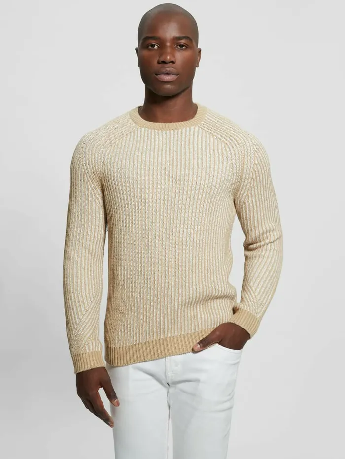 Eco Allan WoolBlend Sweater Neutral Sand Multi Men Hoodies and Sweaters GUESS Eco Allan WoolBlend Sweater Neutral Sand Multi Men Hoodies and Sweaters GUESS