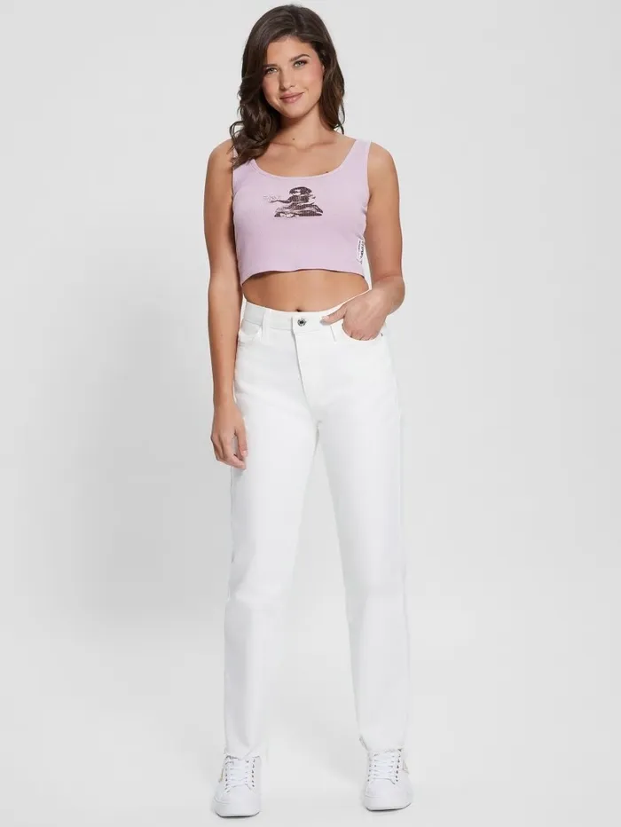 Eco Diamond Girl Tank Top Linen Lilac Women Tops GUESS Eco Diamond Girl Tank Top Linen Lilac Women Tops GUESS