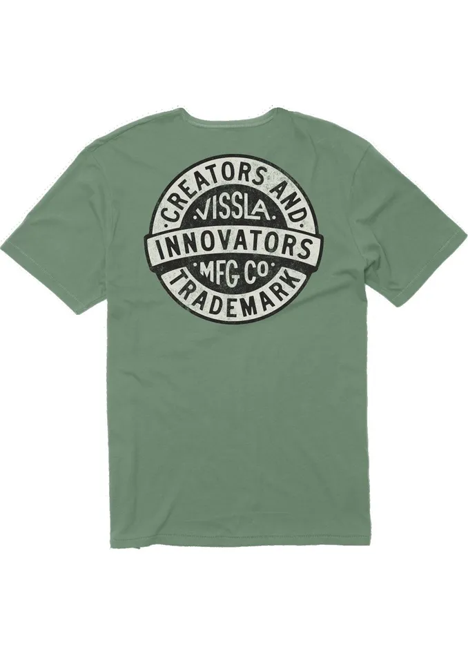 Eco Tees Vissla Men Creators Badge Organic Pkt Tee Pine