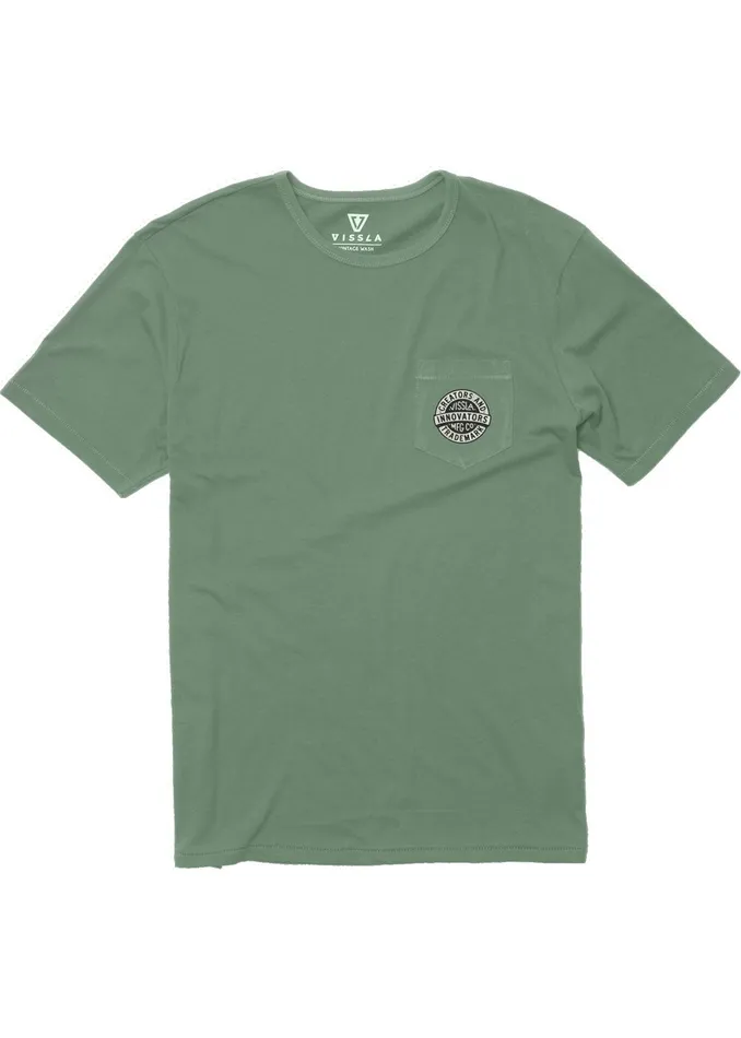 Eco Tees Vissla Men Creators Badge Organic Pkt Tee Pine Eco Tees Vissla Men Creators Badge Organic Pkt Tee Pine
