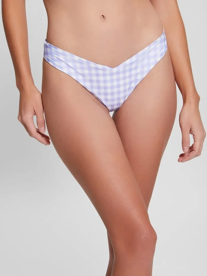 Eco VFront Brazilian Bikini Bottoms Small White Lavander Vich Swimwear GUESS Women