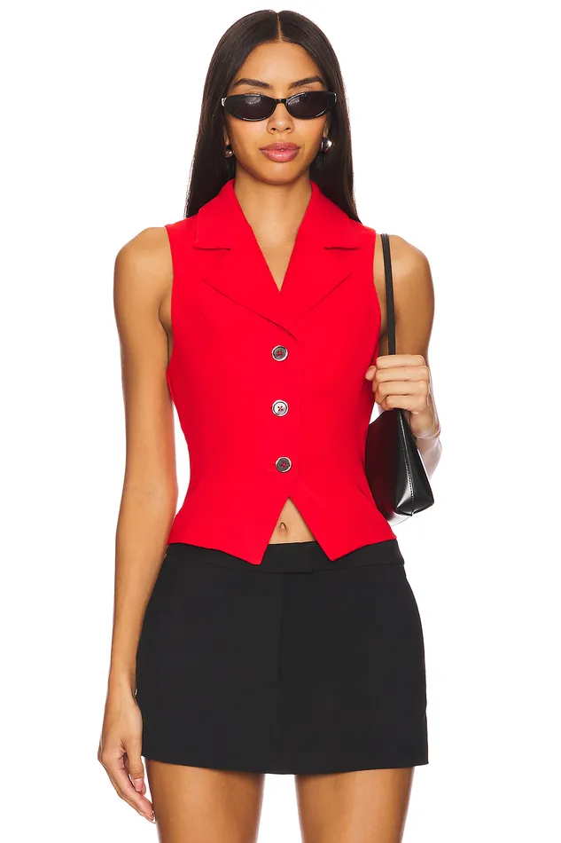 Elena Vest Top Red Women Lovers and Friends Tops