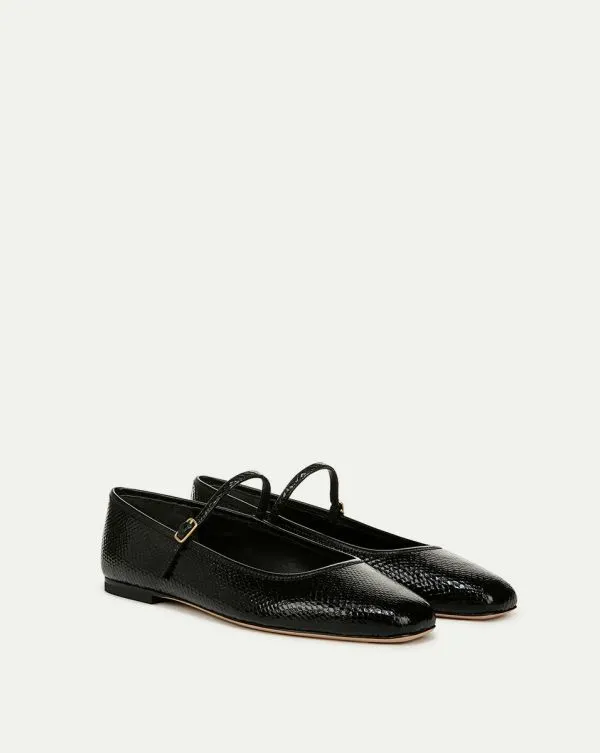 Ellie Metallic Flat Black Women Veronica Beard Shoes Ellie Metallic Flat Black Women Veronica Beard Shoes