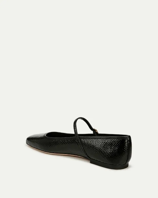 Ellie Metallic Flat Black Women Veronica Beard Shoes Ellie Metallic Flat Black Women Veronica Beard Shoes