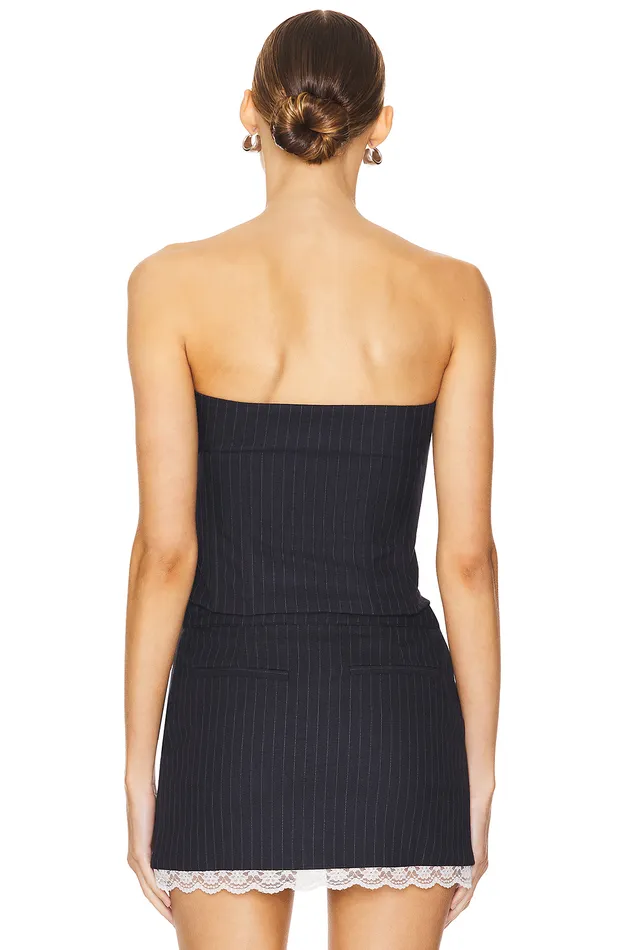 Elodie Top Grey Pinstripe Women Lovers and Friends Tops