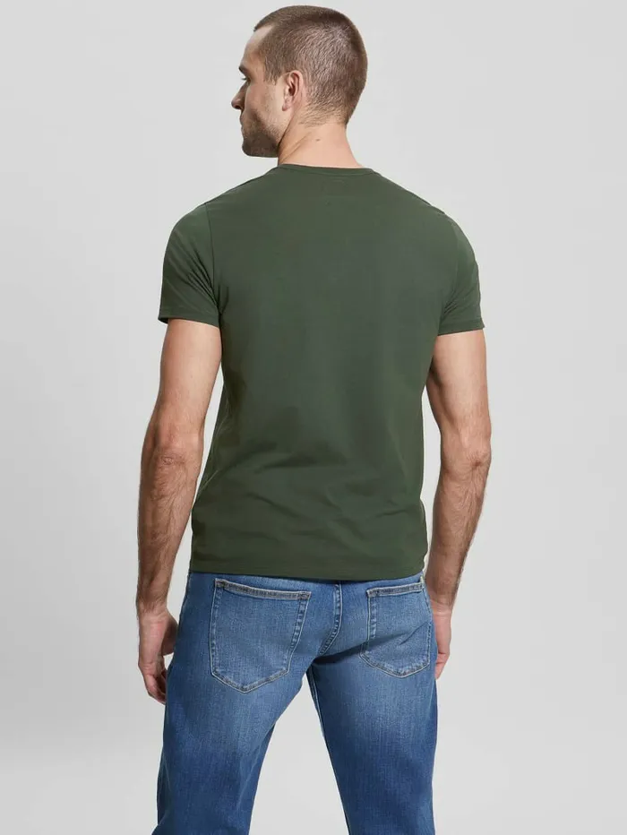 Embroidered Logo Tee Jungle Greens Men TShirts and Tanks GUESS