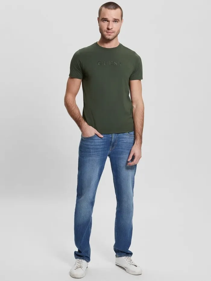 Embroidered Logo Tee Jungle Greens Men TShirts and Tanks GUESS
