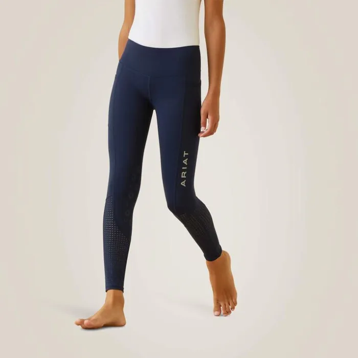 English Riding Kids Ariat Eos Knee Patch Tight Navy