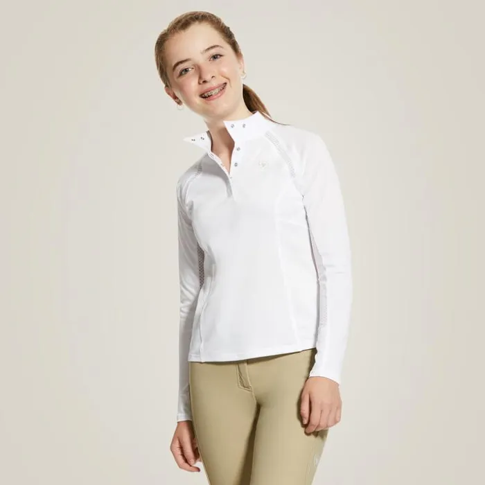 English Riding Kids Ariat Sunstopper 20 Show Shirt White