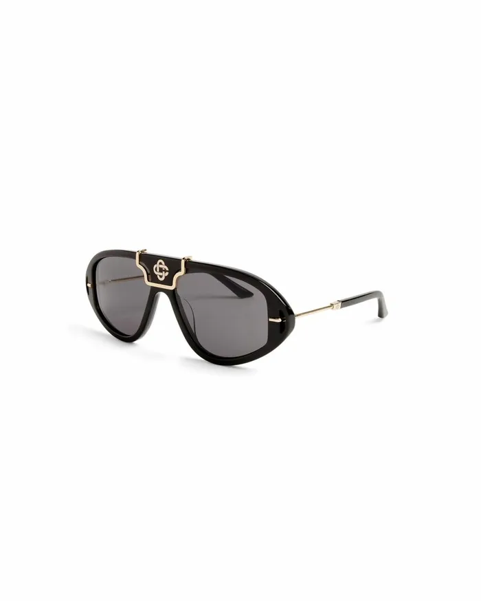 Eyewear MenWomen Casablanca Paris Black and Gold The Hacienda Sunglasses