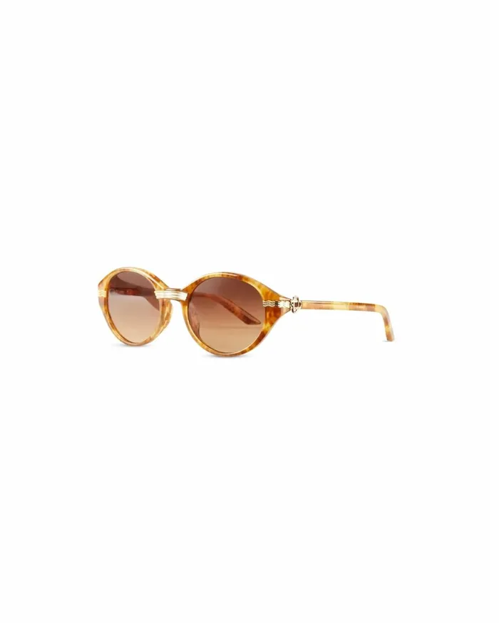 Eyewear MenWomen Casablanca Paris Gold and Brown Cannes Sunglasses