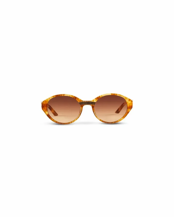 Eyewear MenWomen Casablanca Paris Gold and Brown Cannes Sunglasses