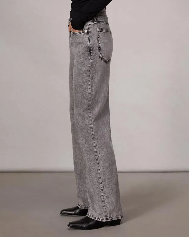 FeatherweightWideLeg and BarrelJeans rag and bone Women Featherweight WideLeg Logan Jean Slate Grey