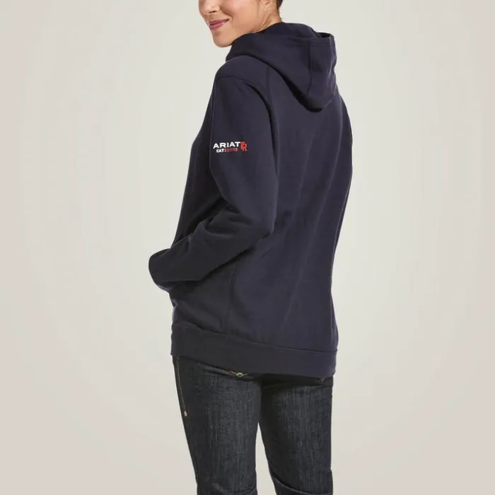 Flame Resistant Women Ariat FR Rev Pullover Hoodie Navy Flame Resistant Women Ariat FR Rev Pullover Hoodie Navy