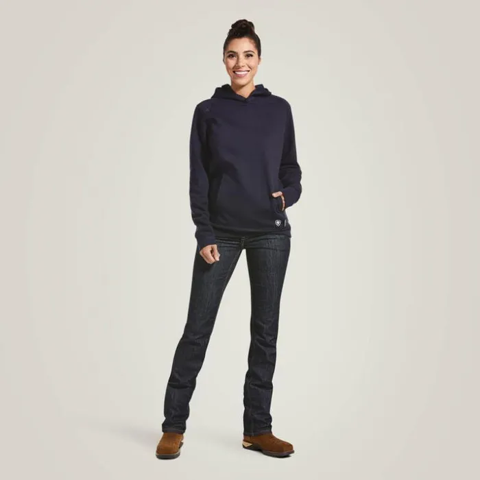 Flame Resistant Women Ariat FR Rev Pullover Hoodie Navy Flame Resistant Women Ariat FR Rev Pullover Hoodie Navy