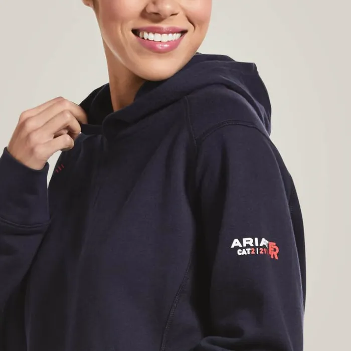 Flame Resistant Women Ariat FR Rev Pullover Hoodie Navy Flame Resistant Women Ariat FR Rev Pullover Hoodie Navy