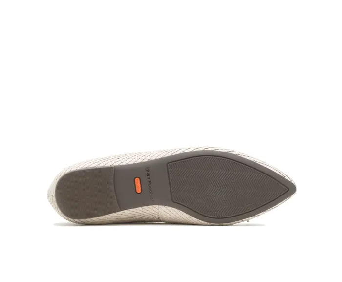 Flats and SlipOns Hush Puppies Women Sadie Tassel SlipOn Eggnog Cobra Leather
