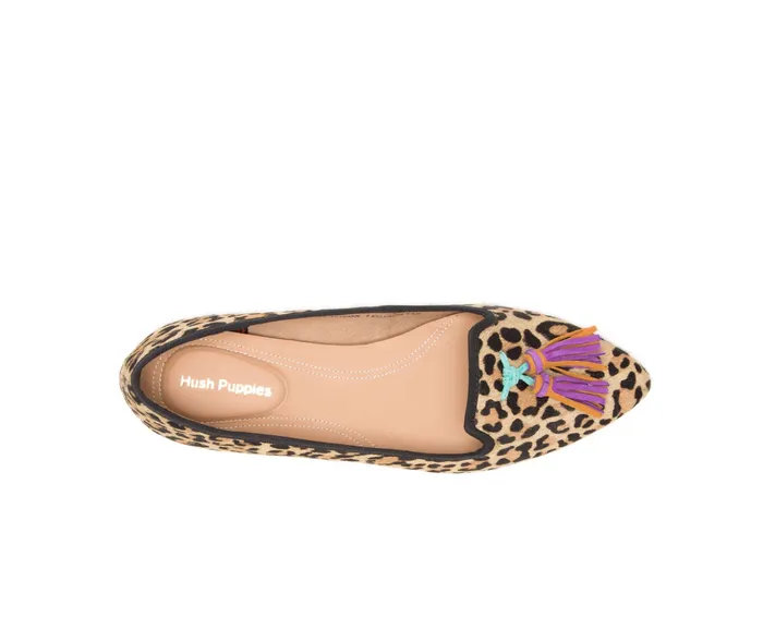 Flats and SlipOns Women Hush Puppies Sadie Tassel SlipOn Leopard Calf Hair Flats and SlipOns Women Hush Puppies Sadie Tassel SlipOn Leopard Calf Hair