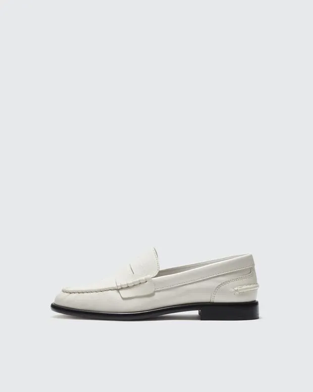 Flats rag and bone Women Carter Leather Loafer Antique WhiteBlack