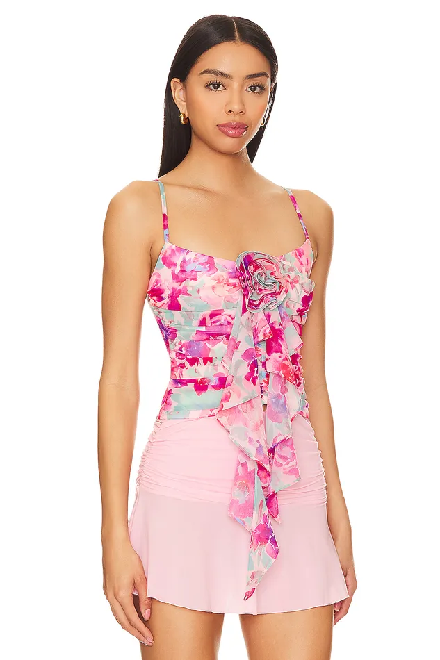 Flora Top Pink Floral Multi Women Lovers and Friends Tops Flora Top Pink Floral Multi Women Lovers and Friends Tops