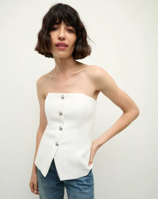 Forman Bustier Top Offwhite Women Veronica Beard Tops