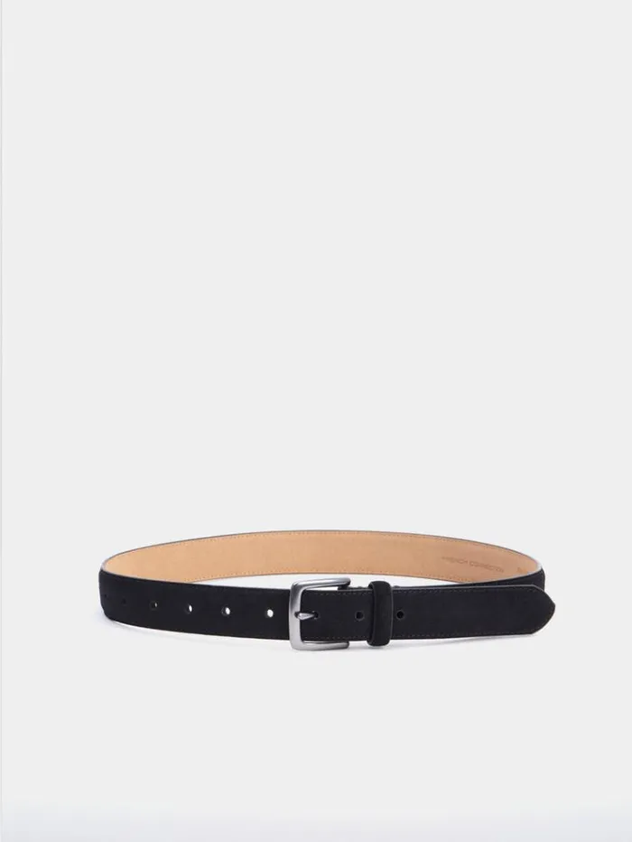 French Connection Belts Suede Belt Blackgunmetal 8211 Woman