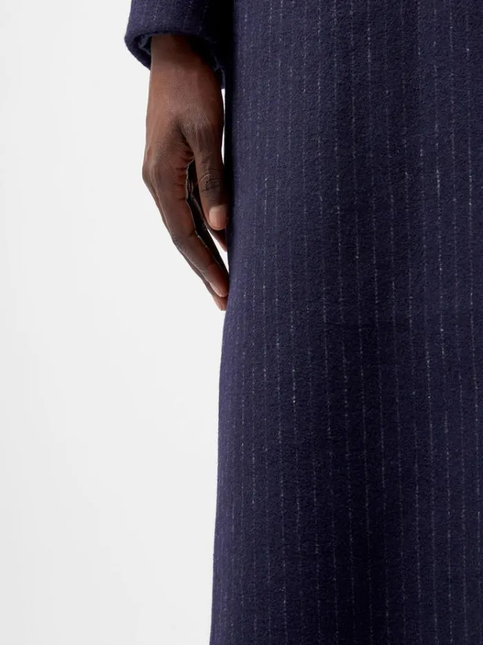 French Connection Coats and Jackets Arlana Pinstripe Coat Navy And Grey 8211 Woman