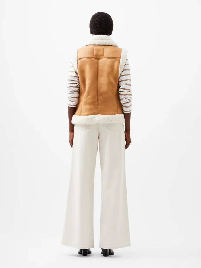 French Connection Coats and Jackets Camry Suedette Gilet Tan 8211 Woman