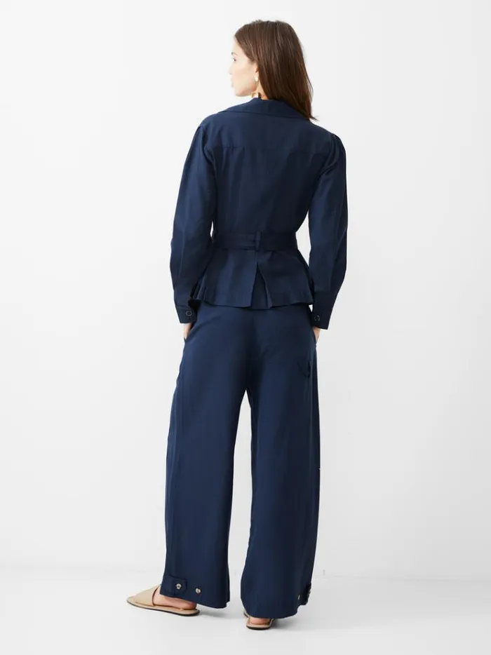 French Connection Coats and Jackets Elkie Twill Belted Jacket Marine 8211 Woman
