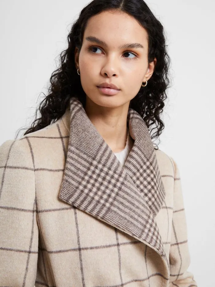 French Connection Coats and Jackets Fran Wool Belted Coat Taupe Mel 8211 Woman