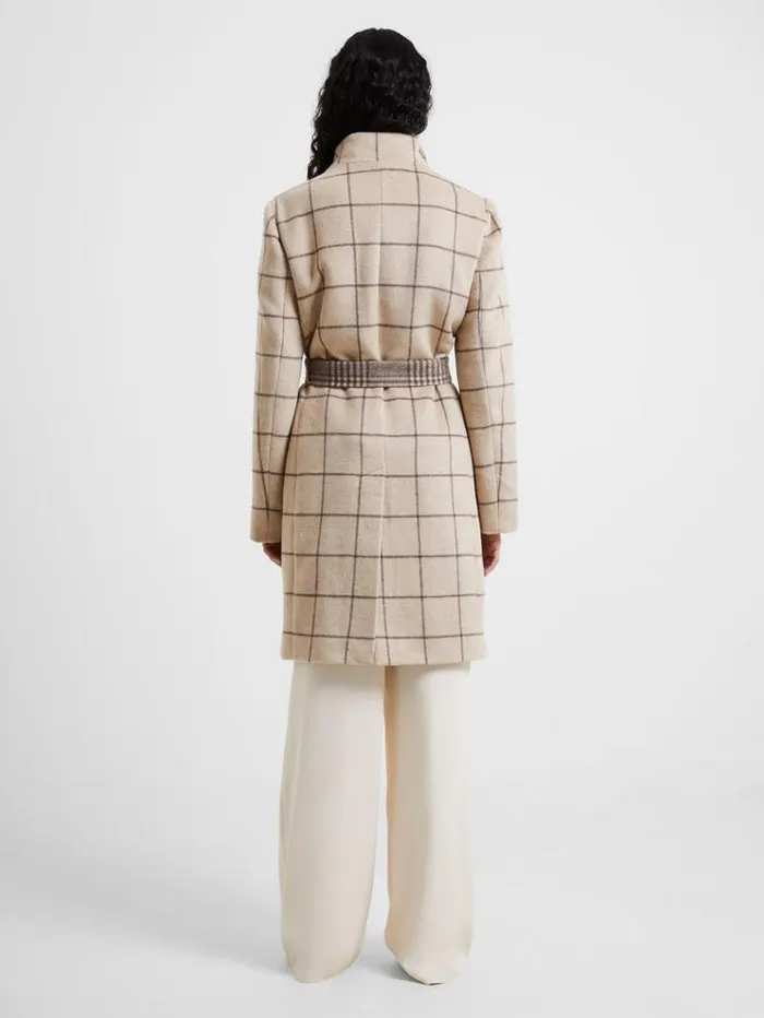 French Connection Coats and Jackets Fran Wool Belted Coat Taupe Mel 8211 Woman