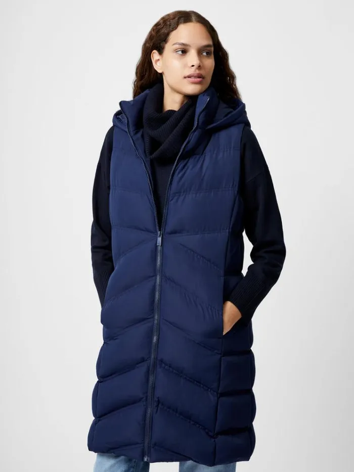 French Connection Coats and Jackets Hooded Row Mid Length Gilet Midnight 8211 Woman French Connection Coats and Jackets Hooded Row Mid Length Gilet Midnight 8211 Woman