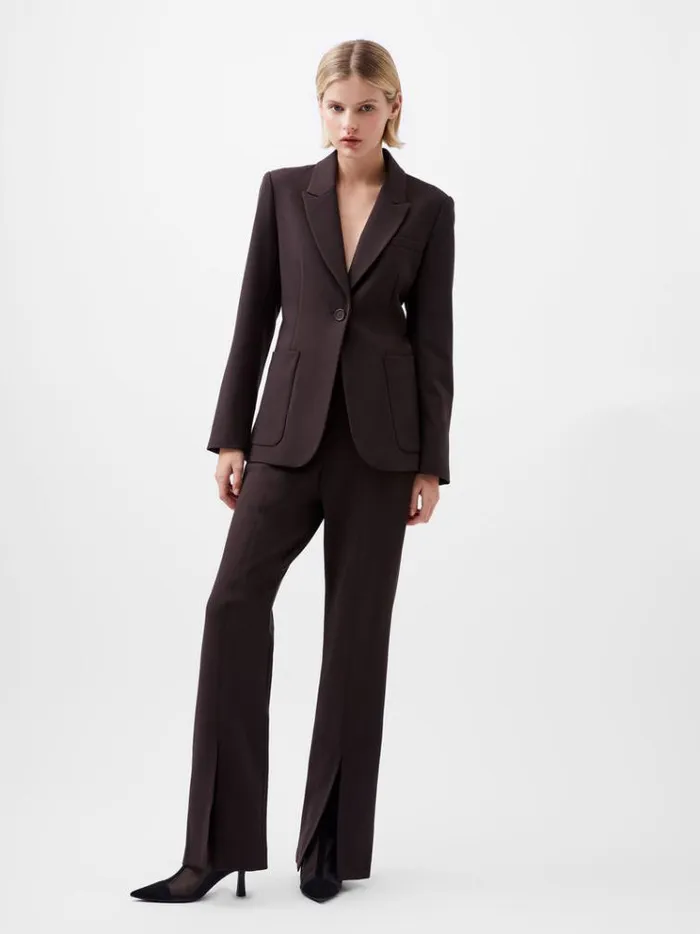 French Connection Coats and Jackets Whisper Blazer Chocolate Ganache 8211 Woman