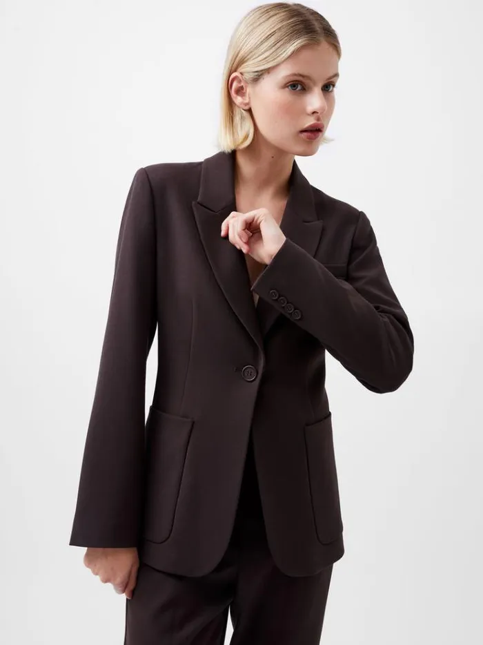 French Connection Coats and Jackets Whisper Blazer Chocolate Ganache 8211 Woman