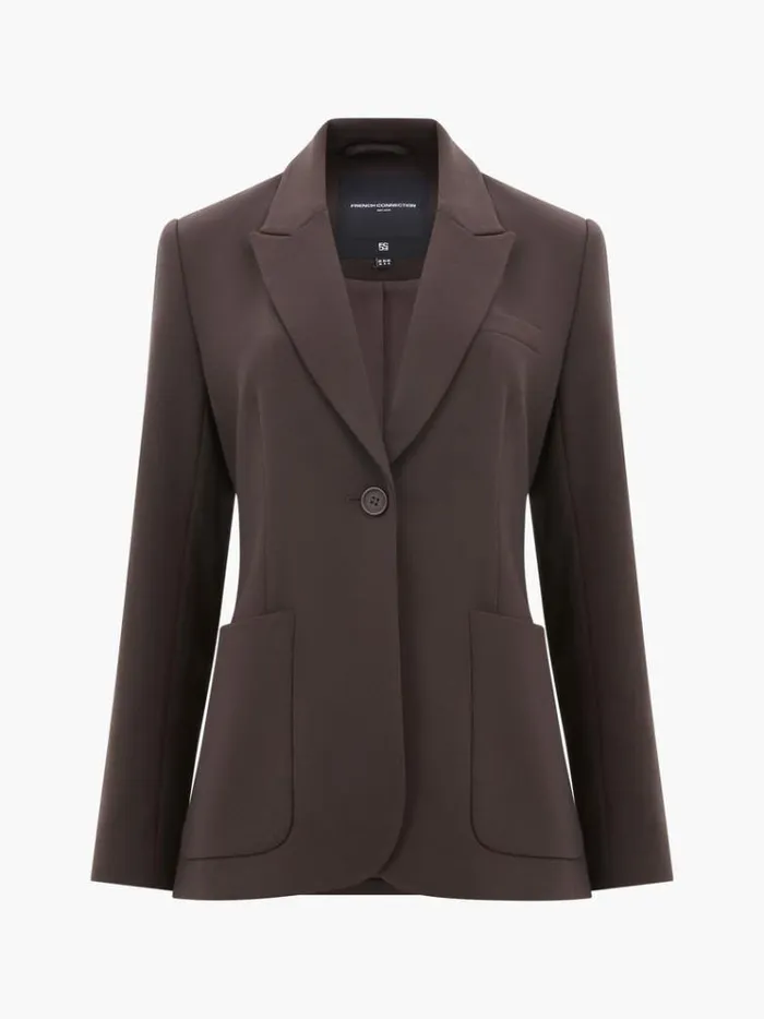 French Connection Coats and Jackets Whisper Blazer Chocolate Ganache 8211 Woman