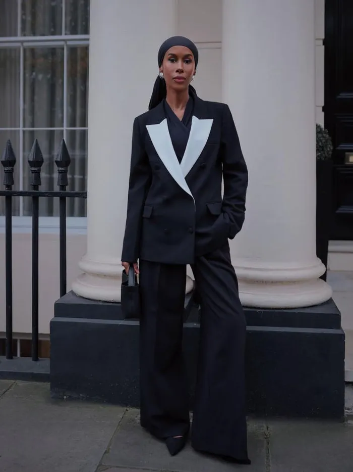 French Connection Coats and Jackets Whisper Double Breasted Blazer Blackoutclassic Crm 8211 Woman