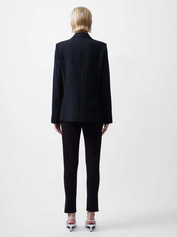 French Connection Coats and Jackets Whisper Double Breasted Blazer Blackoutclassic Crm 8211 Woman
