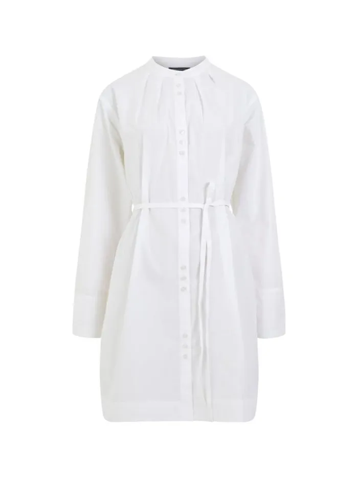 French Connection Dresses Alissa Cotton Wide Sleeve Shirt Dress Linen White 8211 Woman