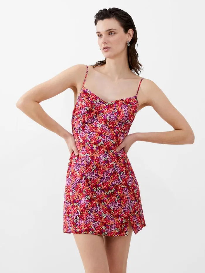 French Connection Dresses Andrea Ennis Eco Satin Slip Mini Dress Azalea 8211 Woman