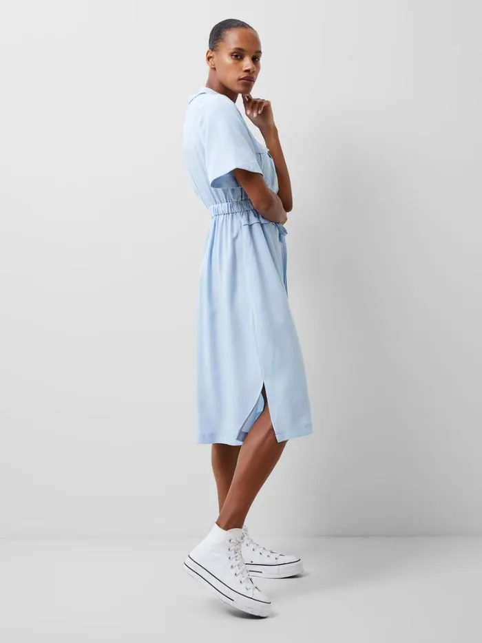French Connection Dresses Arielle Shirt Dress Cashmere Blue 8211 Woman
