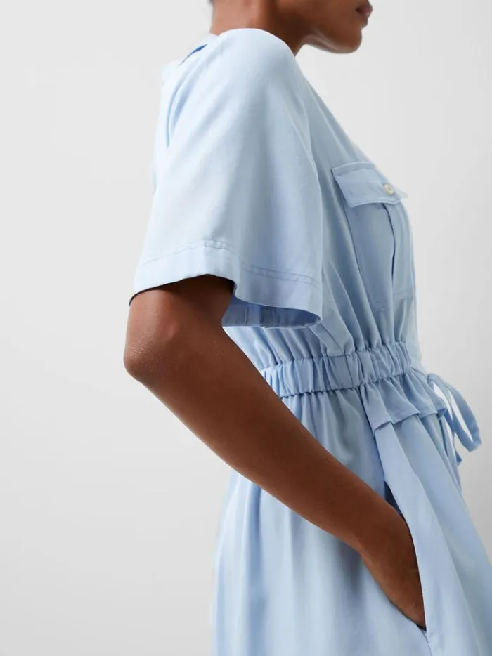 French Connection Dresses Arielle Shirt Dress Cashmere Blue 8211 Woman