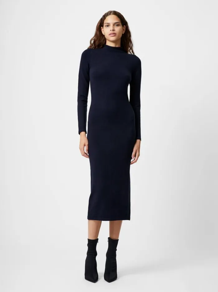 French Connection Dresses Babysoft Roll Neck Midi Dress Dk Navy 8211 Woman