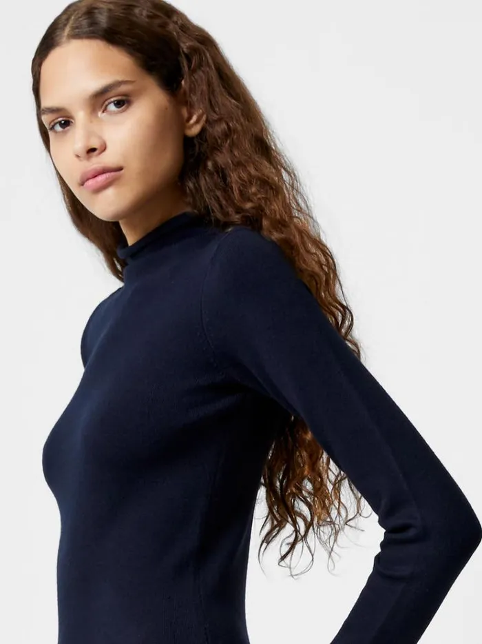 French Connection Dresses Babysoft Roll Neck Midi Dress Dk Navy 8211 Woman