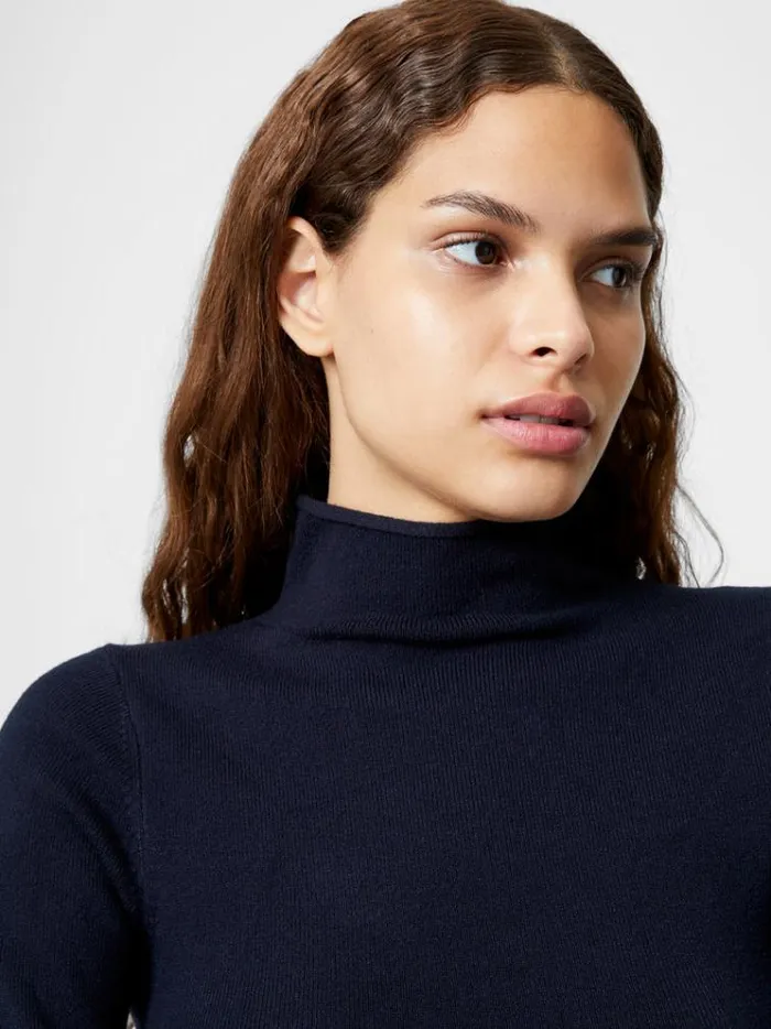 French Connection Dresses Babysoft Roll Neck Midi Dress Dk Navy 8211 Woman