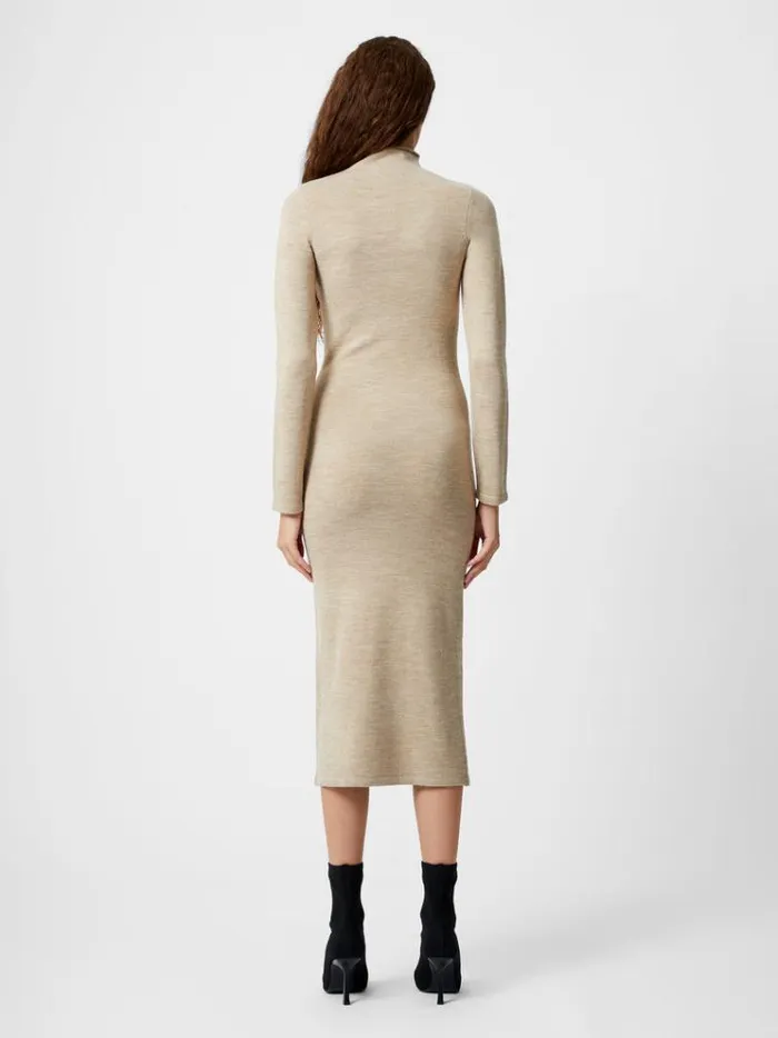 French Connection Dresses Babysoft Roll Neck Midi Dress Light Camel Mel 8211 Woman