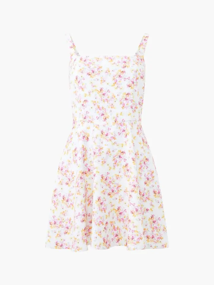 French Connection Dresses Benedetta Whisper Mini Dress Summer Whiteapricot 8211 Woman